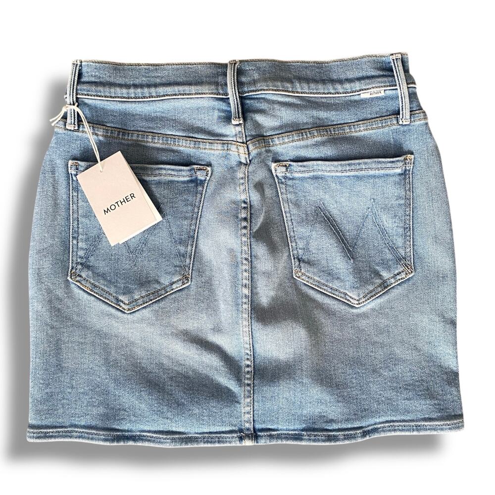 Mother Denim Mini Skirt High Waisted HW Smokin Double Micro Mini Lightwash Blue